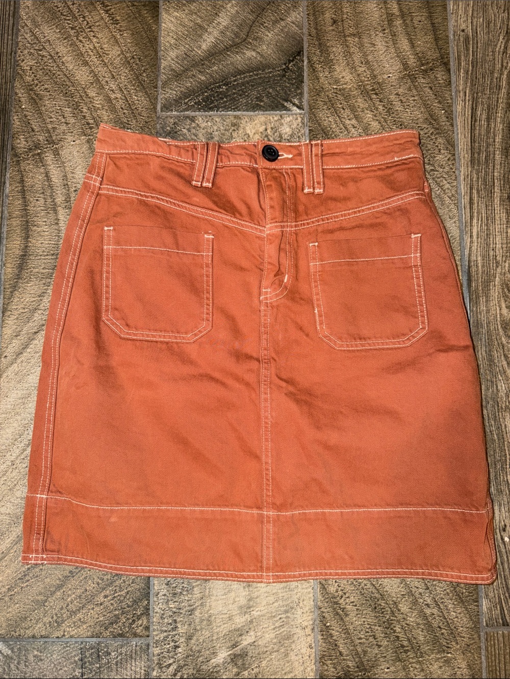 TNR jeans Rust Orange Utility Mini Skirt